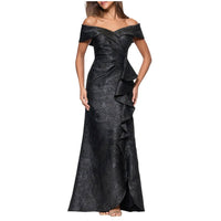 Xscape - Evenings Ruffle Off-the-shoulder Brocade Gown