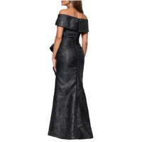 Xscape - Evenings Ruffle Off-the-shoulder Brocade Gown