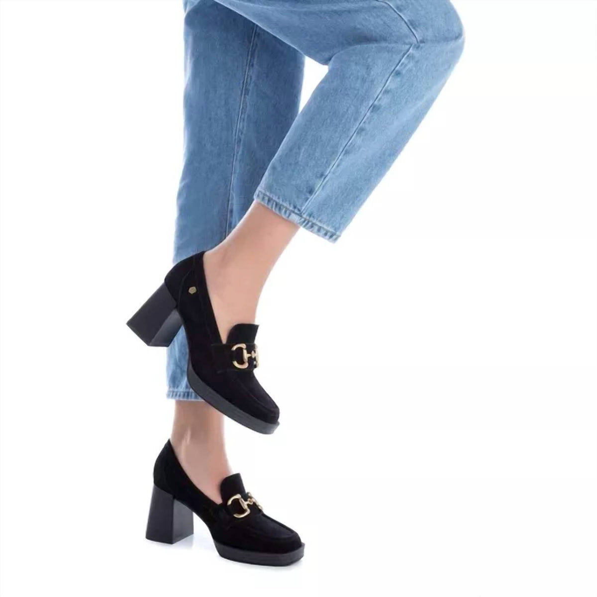 Xti - Women's Suede Heeled Loafers