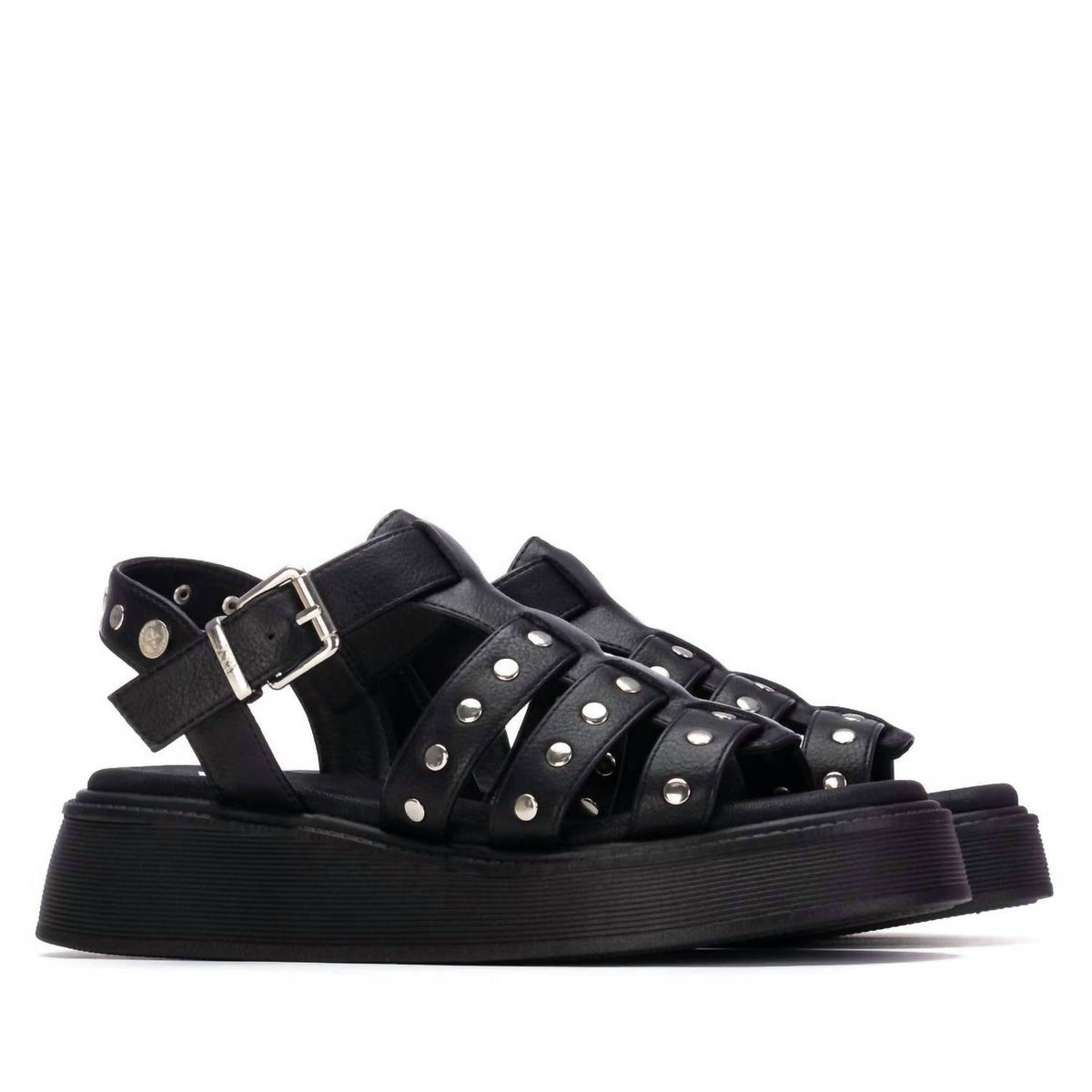 Xti - Women's Flat Studded Strap Sandals