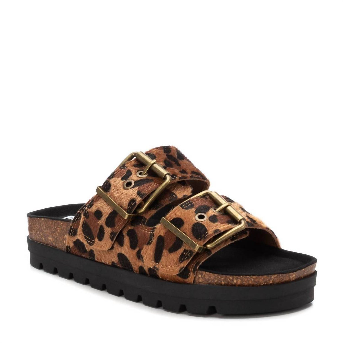 Xti - Women's Textured Platform Sliders Sandals