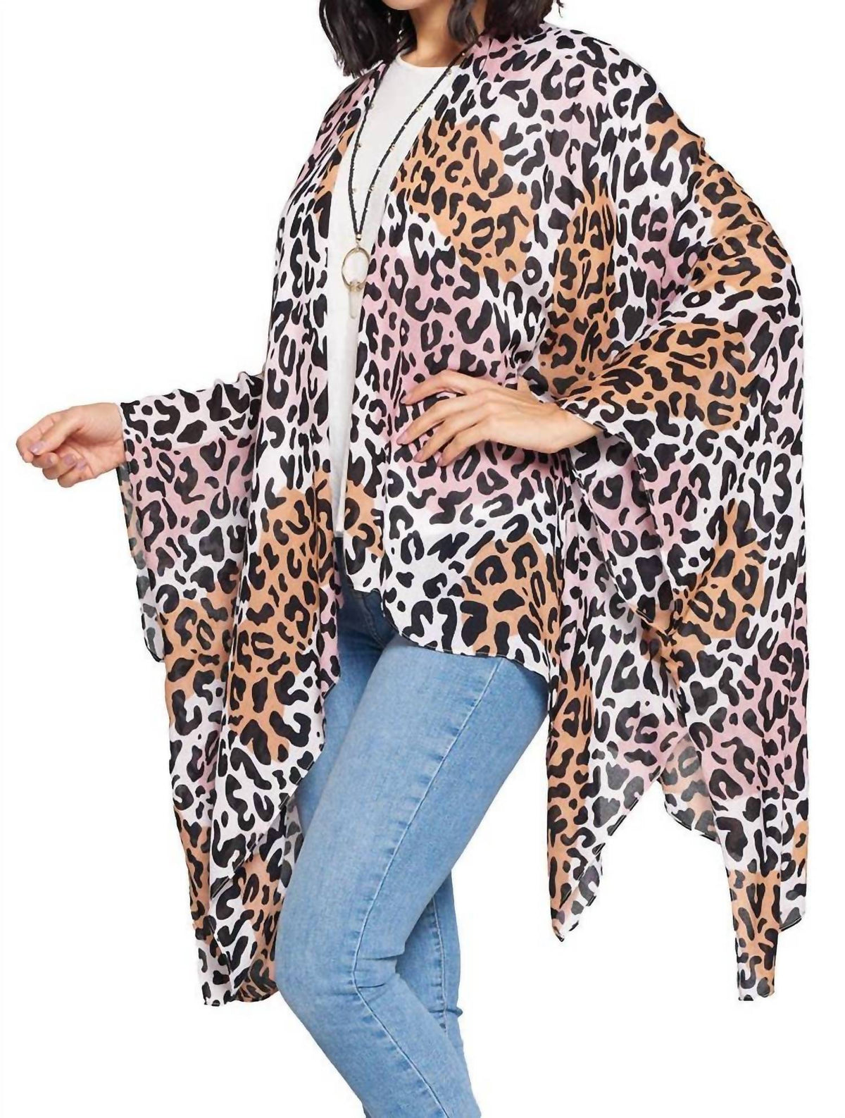 Yak & Yeti - Boho Animal Print Kimono Wrap