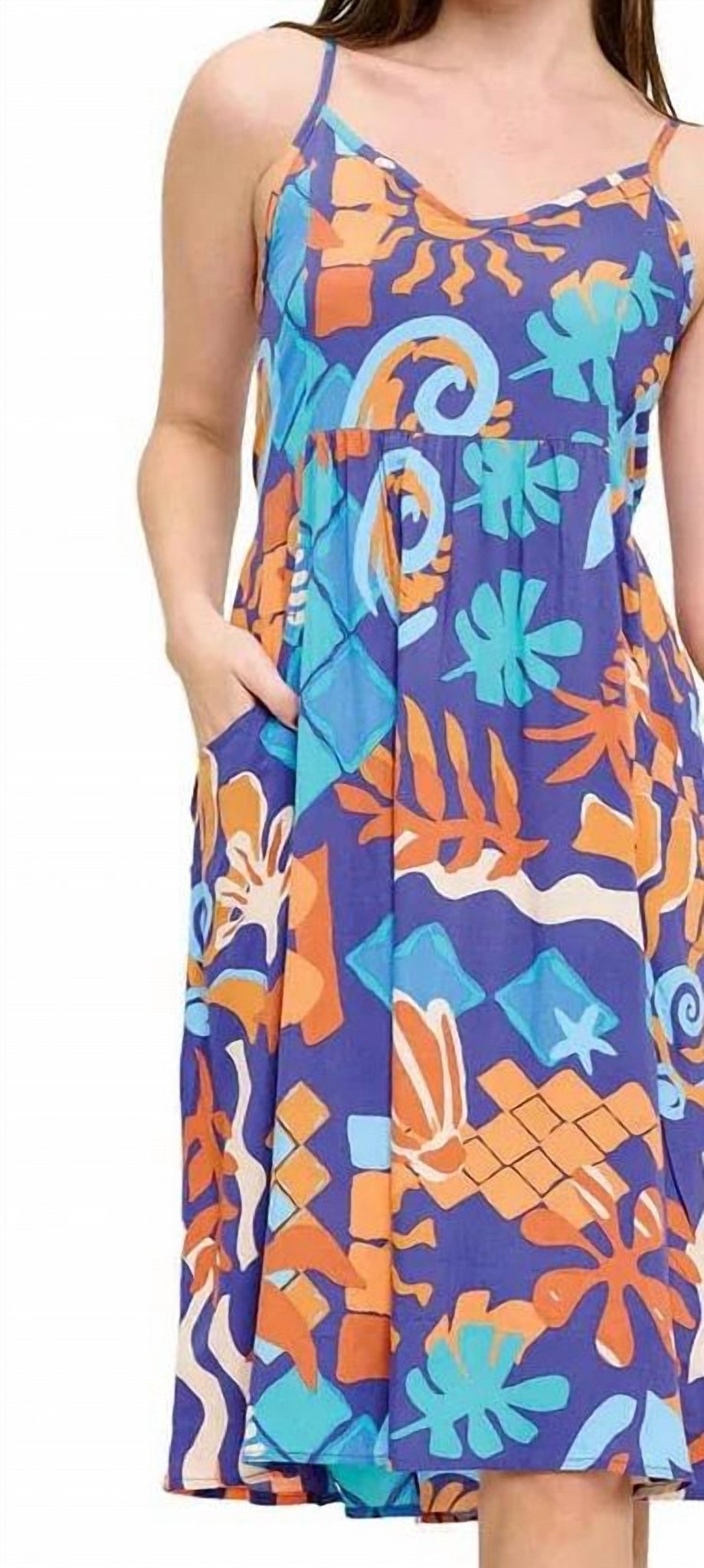 Yak & Yeti - Boho Midi Floral Dress - blue - clothing - dresses