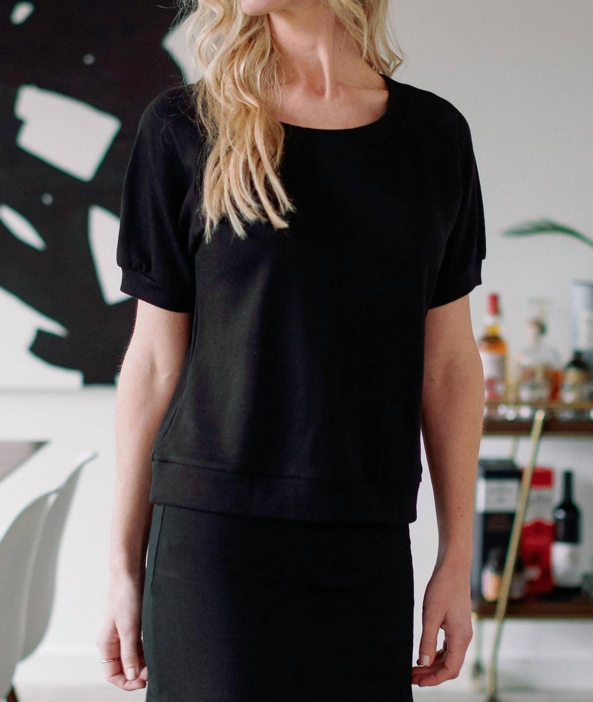 Yala - Berkeley Puff Short Sleeve Bamboo & Organic Cotton Raglan Sweatshirt Top