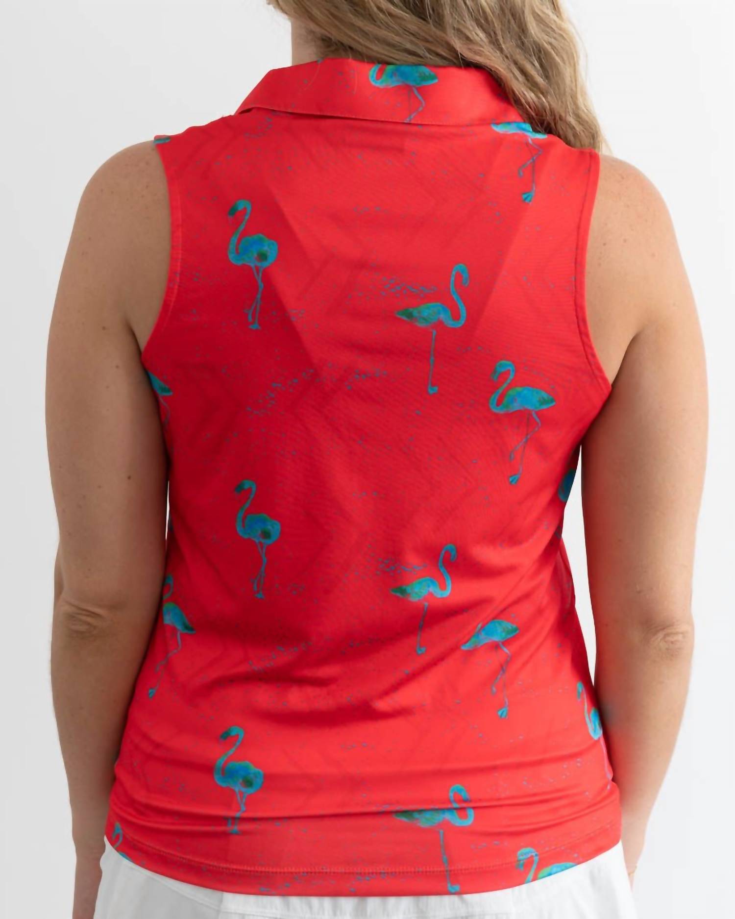 Yatta Golf - Just Beachy Sleeveless Golf Polo - clothing - directbrandpartner - patterned