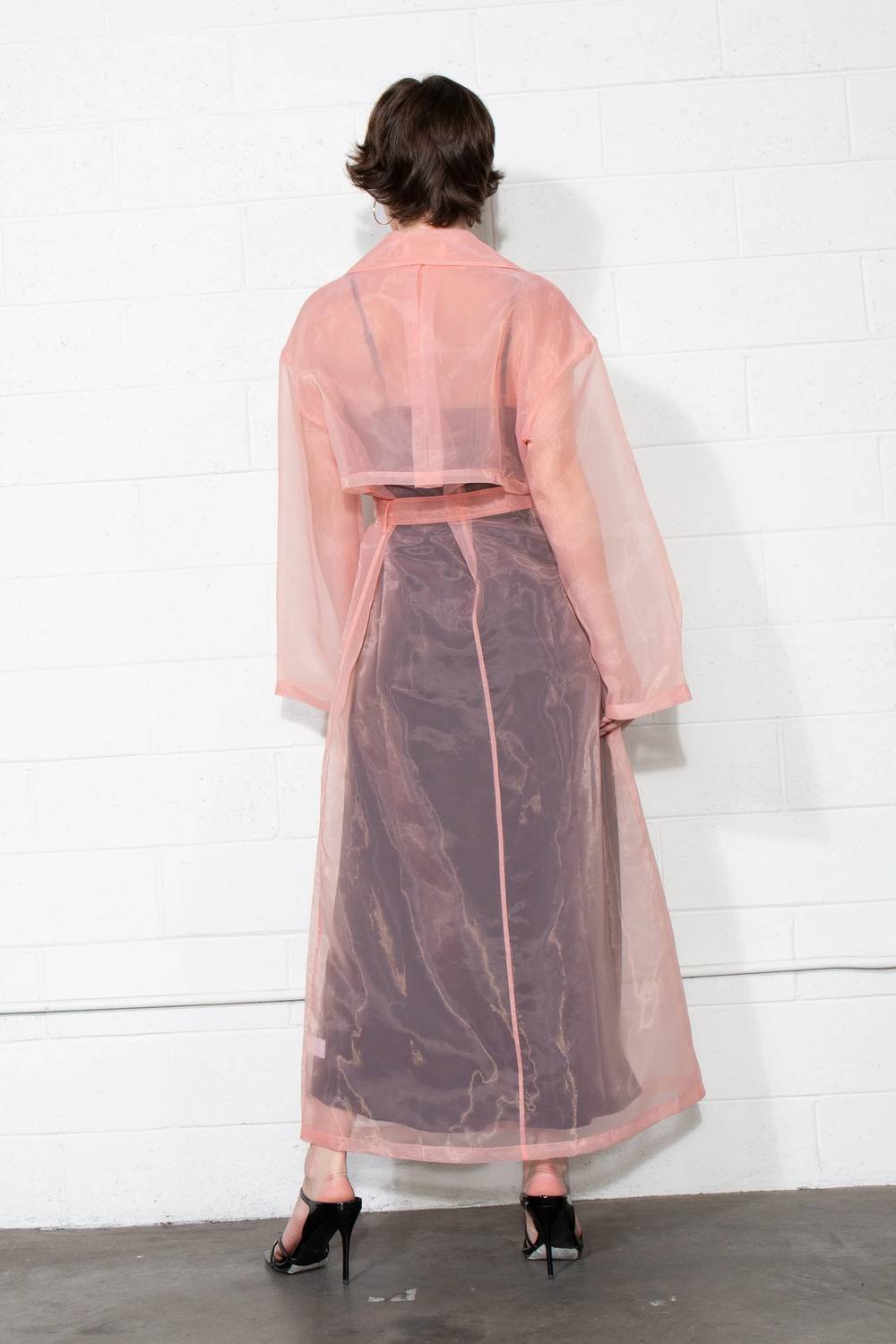 Yaz - Raina Sheer Belted Trench Coat