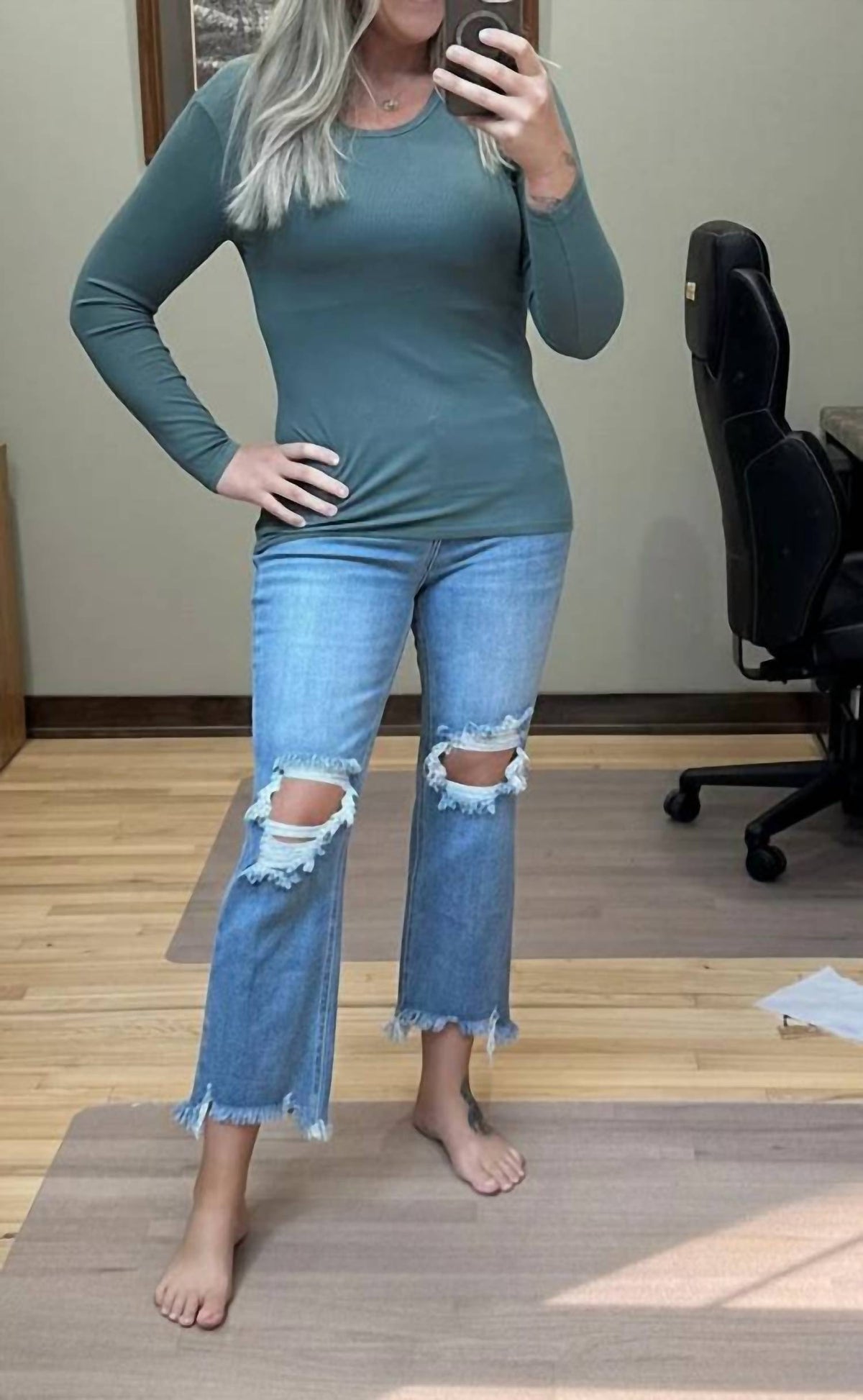 Yelete - Ribbed Long Sleeve Top