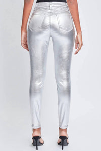 Ymi - High Rise Metallic Skinny Jeans