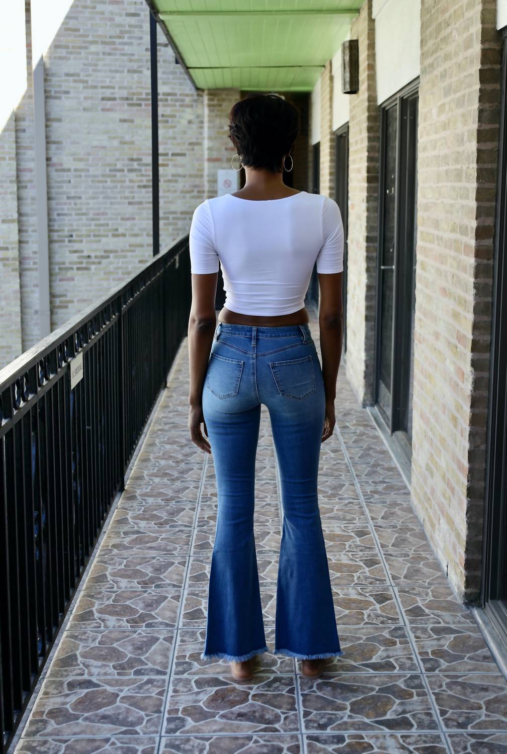 Ymi - Paula High - rise Flared Jean - blue - clothing - cotton - blend