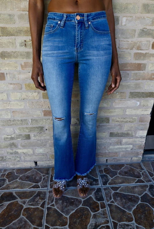 Ymi - Paula High - rise Flared Jean - blue - clothing - cotton - blend