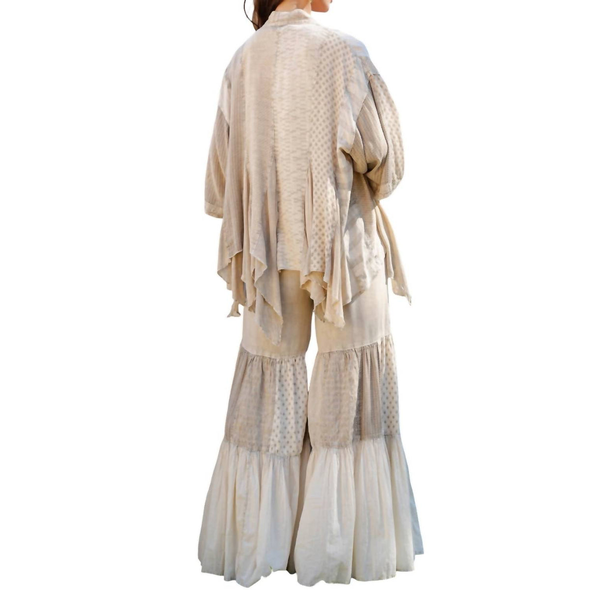 Young Threads - Boho Tiered Wide-leg Patchwork Pants