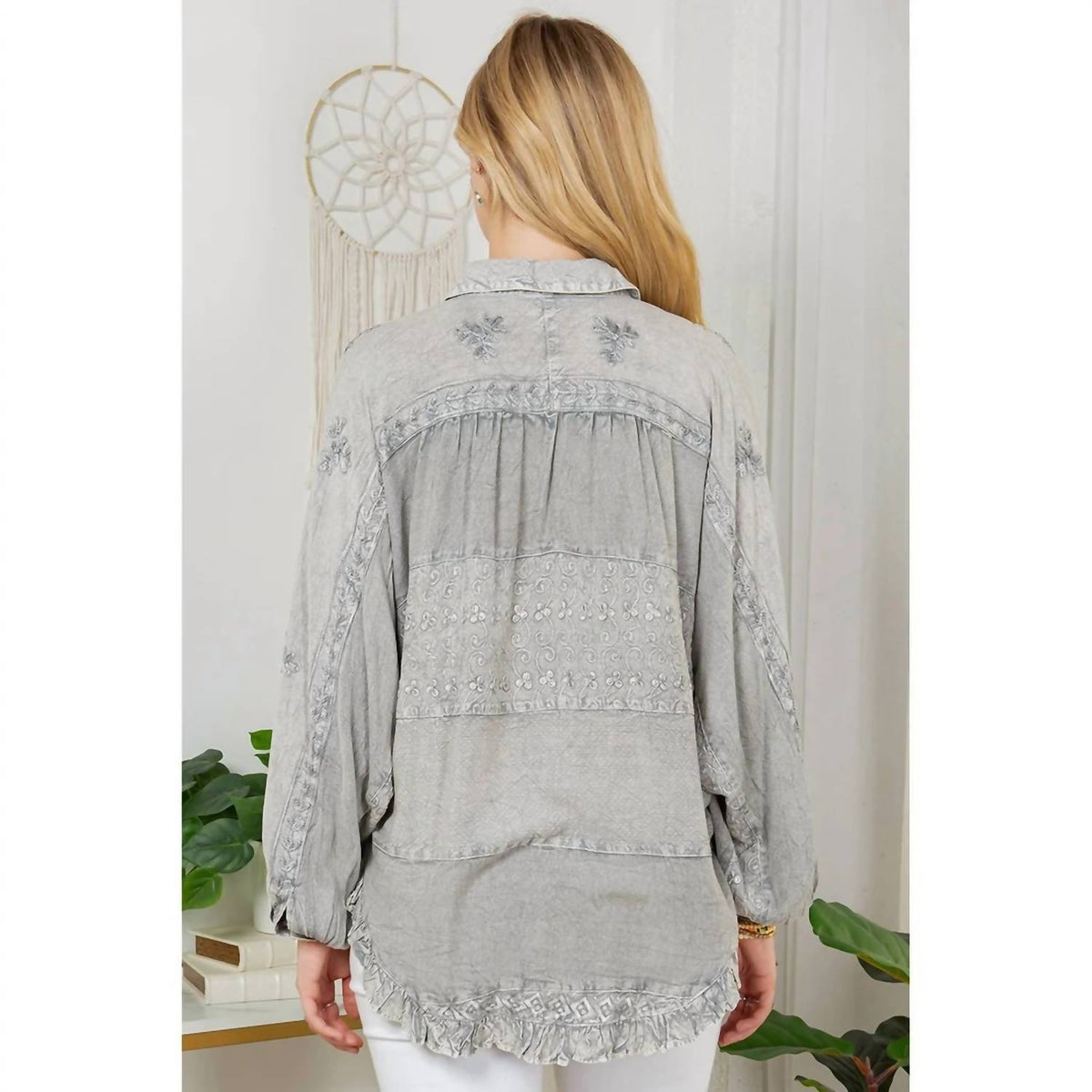 Young Threads - Stonewashed Rayon Bat Sleeves Top