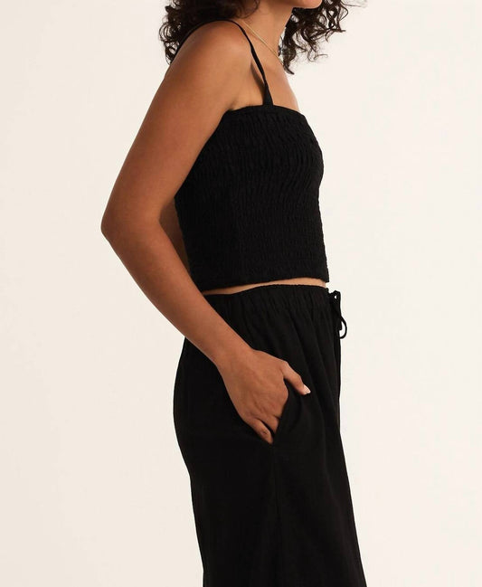 Z Supply - Amelie Linen Top - black - clothing - crop - tops