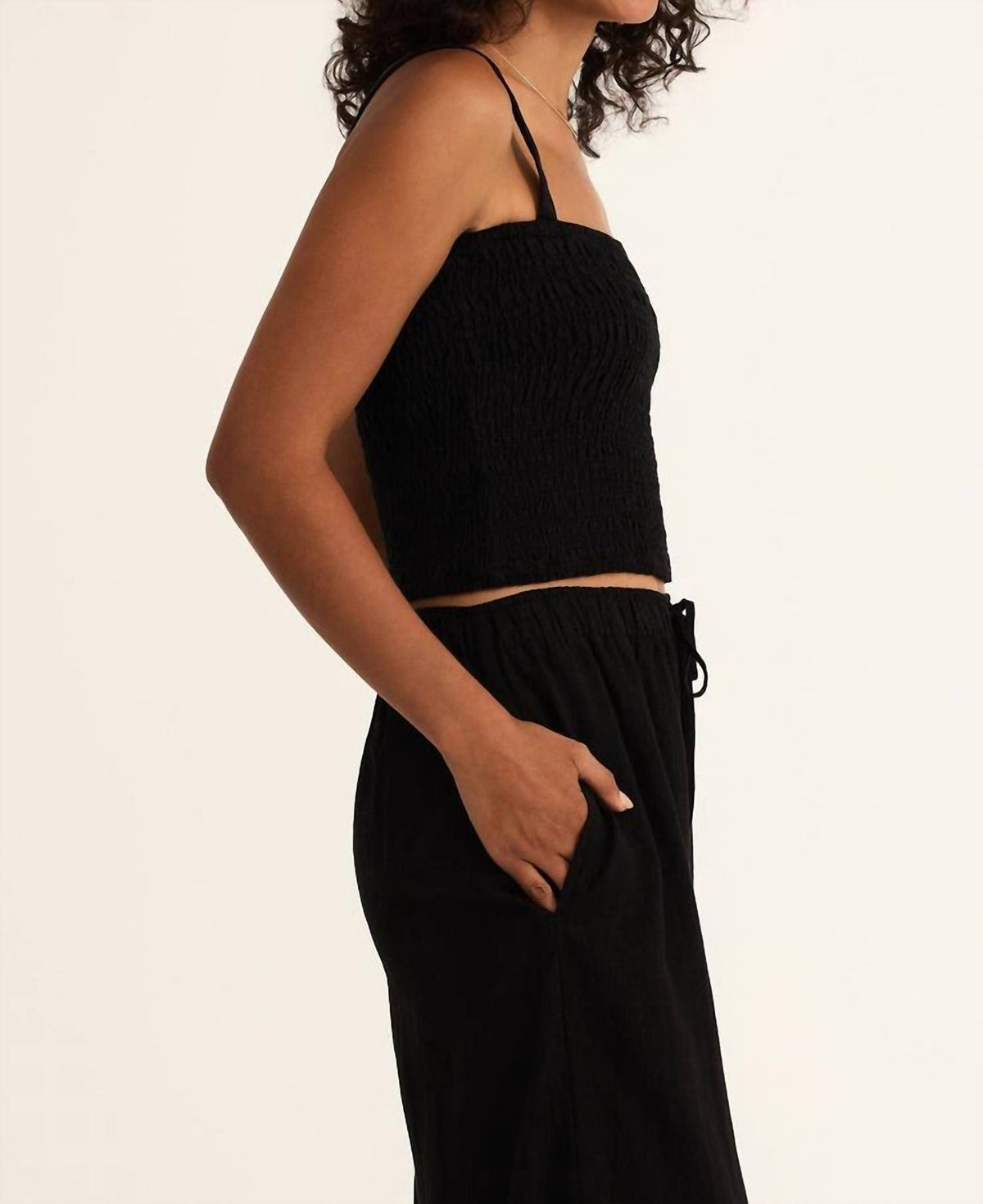 Z Supply - Amelie Smocked Linen Crop Tank