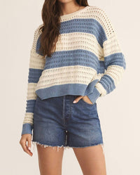 Z Supply - Bonapart Sweater - blue - clothing - cotton - blend