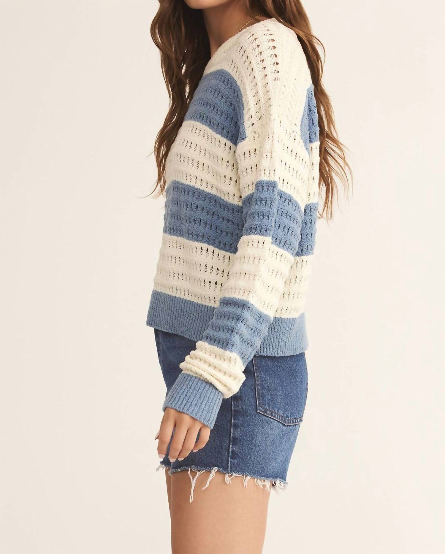 Z Supply - Bonapart Sweater - blue - clothing - cotton - blend