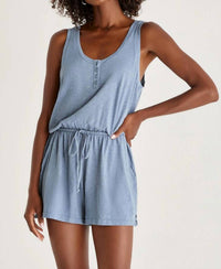 Z Supply - Demi Slub Romper - blue - clothing - cotton