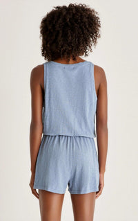 Z Supply - Demi Slub Romper - blue - clothing - cotton