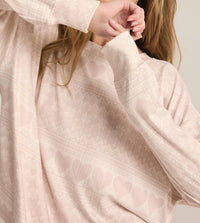 Z Supply - Fairisle Heart Long Sleeve Top - clothing - grey - patterned