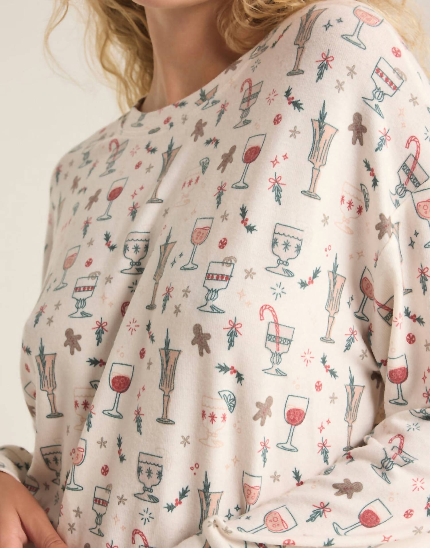 Z Supply - Holiday Spirits Long Sleeve Tee - clothing - patterned - shirts