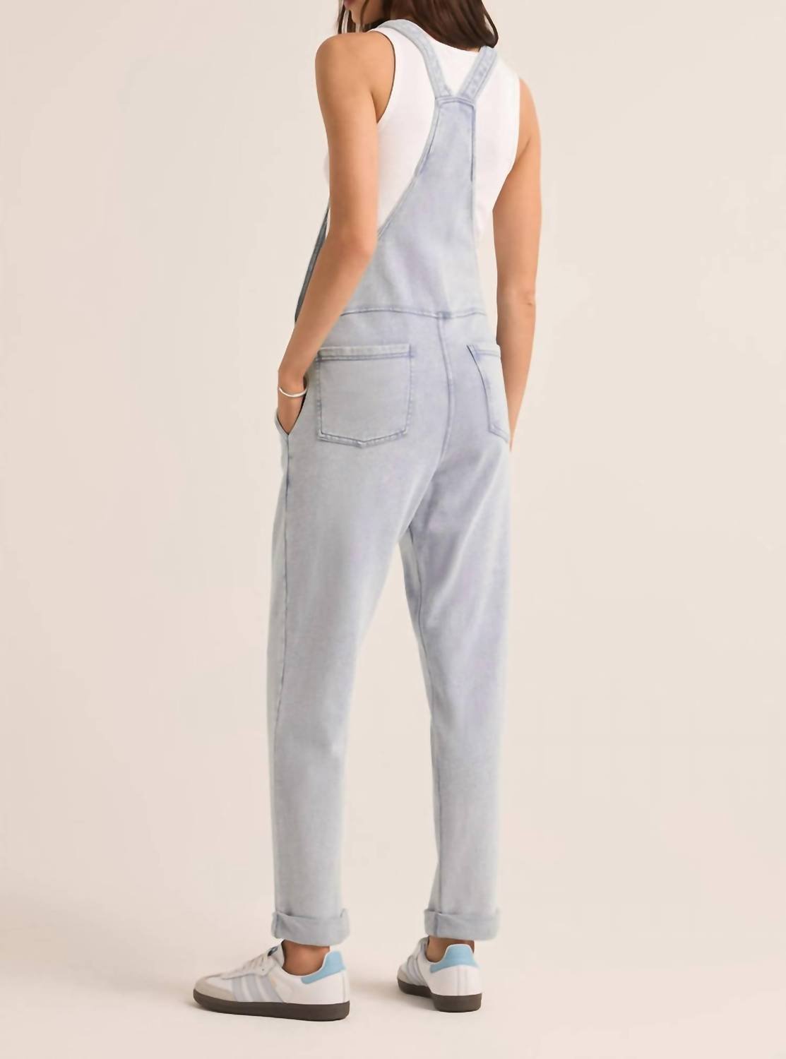 Z Supply - Knit Denim Overalls - blue - clothing - cotton - blend