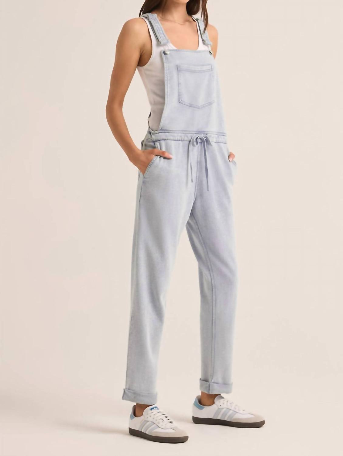 Z Supply - Knit Denim Overalls - blue - clothing - cotton - blend