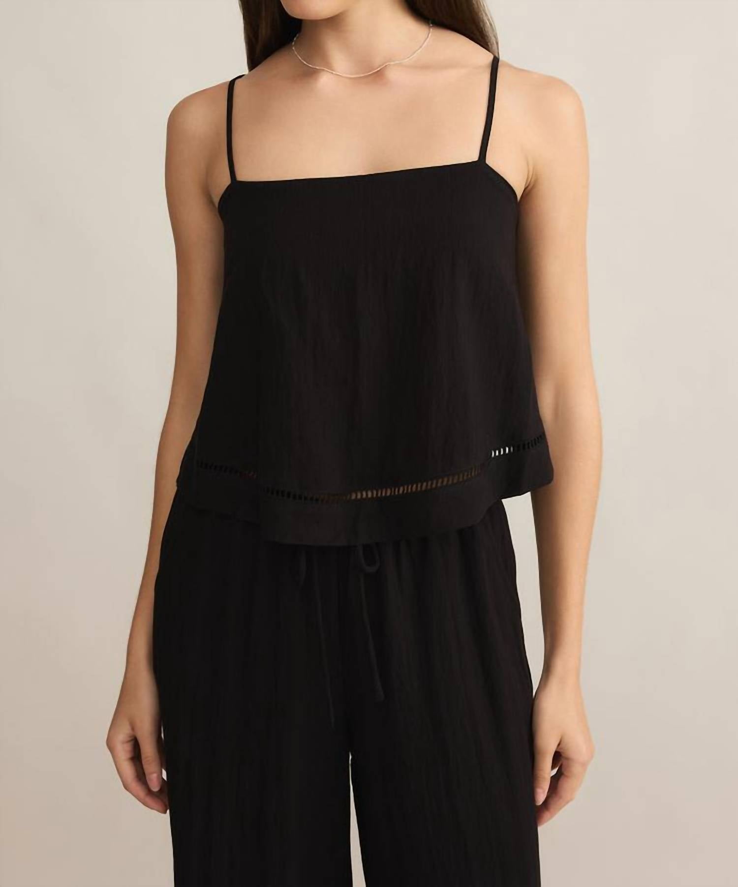 Z Supply - La Luz Textured Tank - black - clothing - rayon