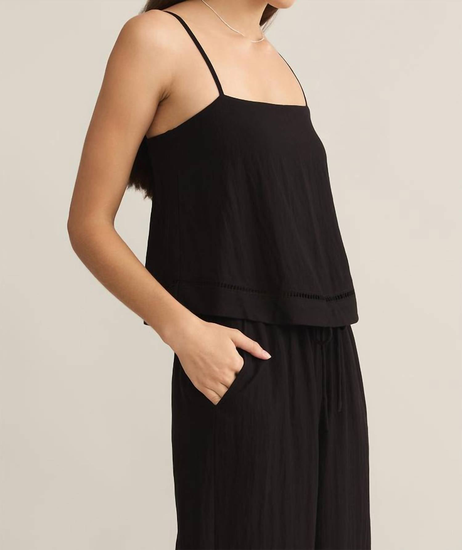 Z Supply - La Luz Textured Tank - black - clothing - rayon