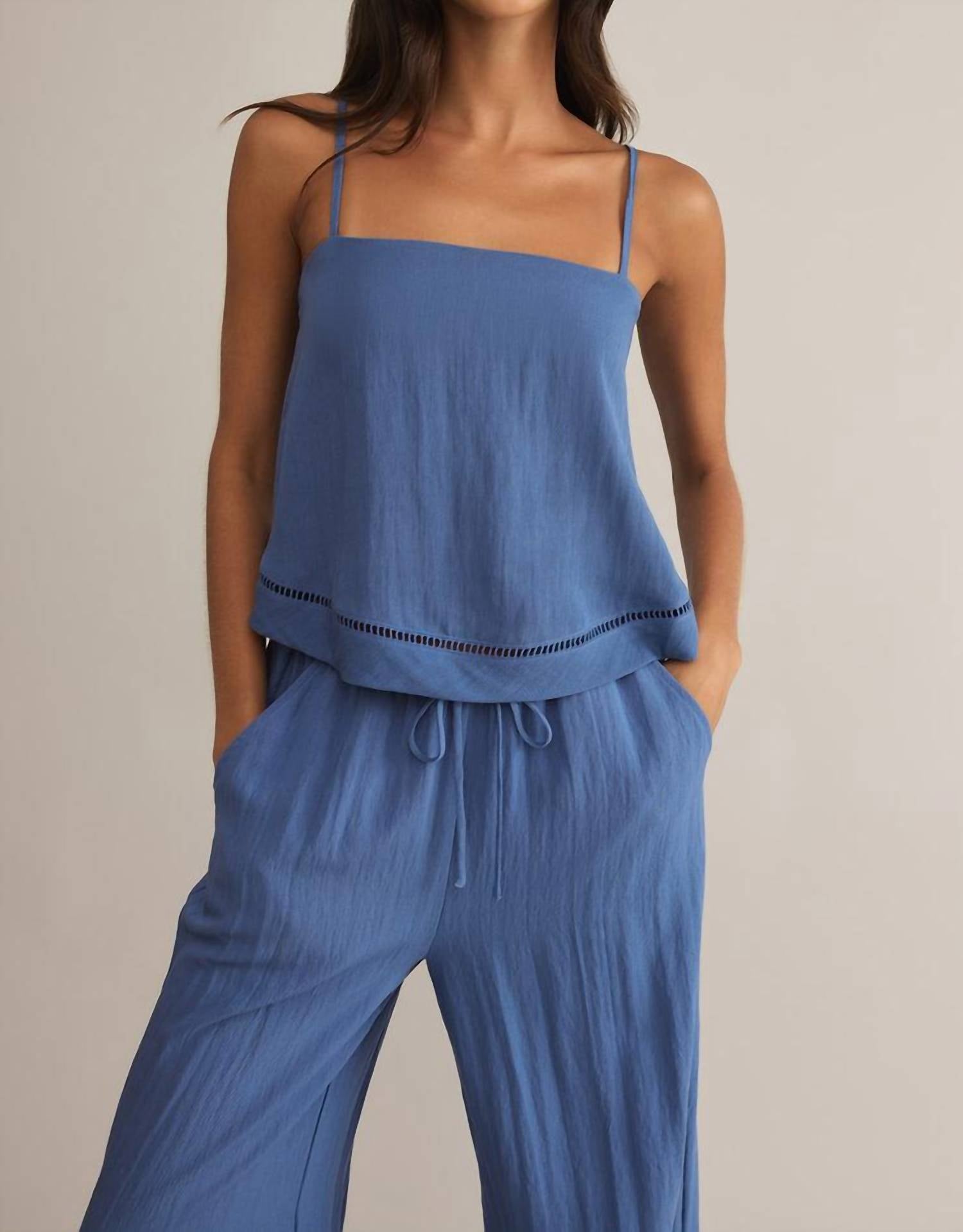 Z Supply - La Luz Textured Tank - blue - clothing - rayon