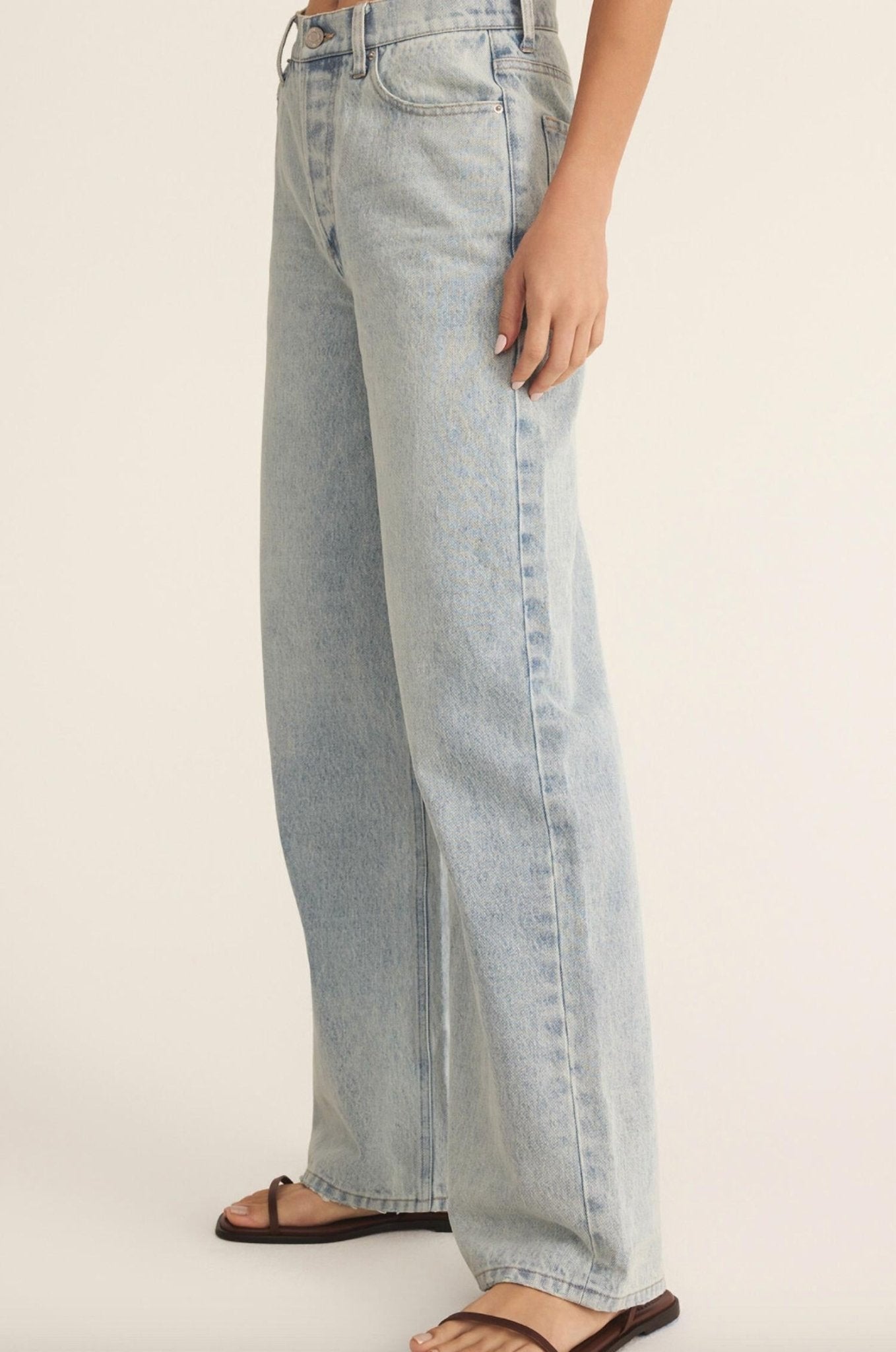 Z Supply - Lou High Rise Denim Pant - blue - clothing - cotton