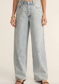 Z Supply - Lou High Rise Denim Pant - blue - clothing - cotton