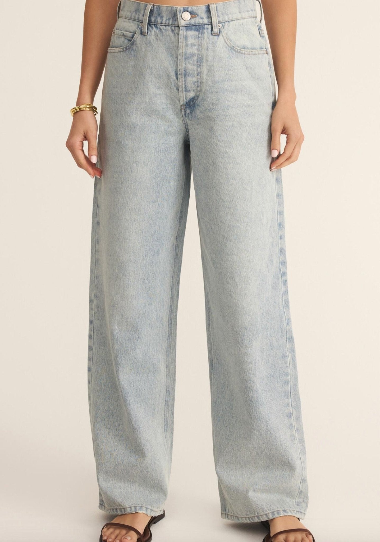 Z Supply - Lou High Rise Denim Pant - blue - clothing - cotton
