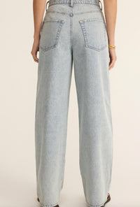 Z Supply - Lou High Rise Denim Pant - blue - clothing - cotton
