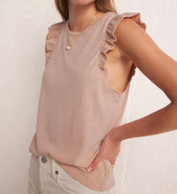 Z Supply - Marille Flutter Sleeve Top - clothing - cotton - blend - pink