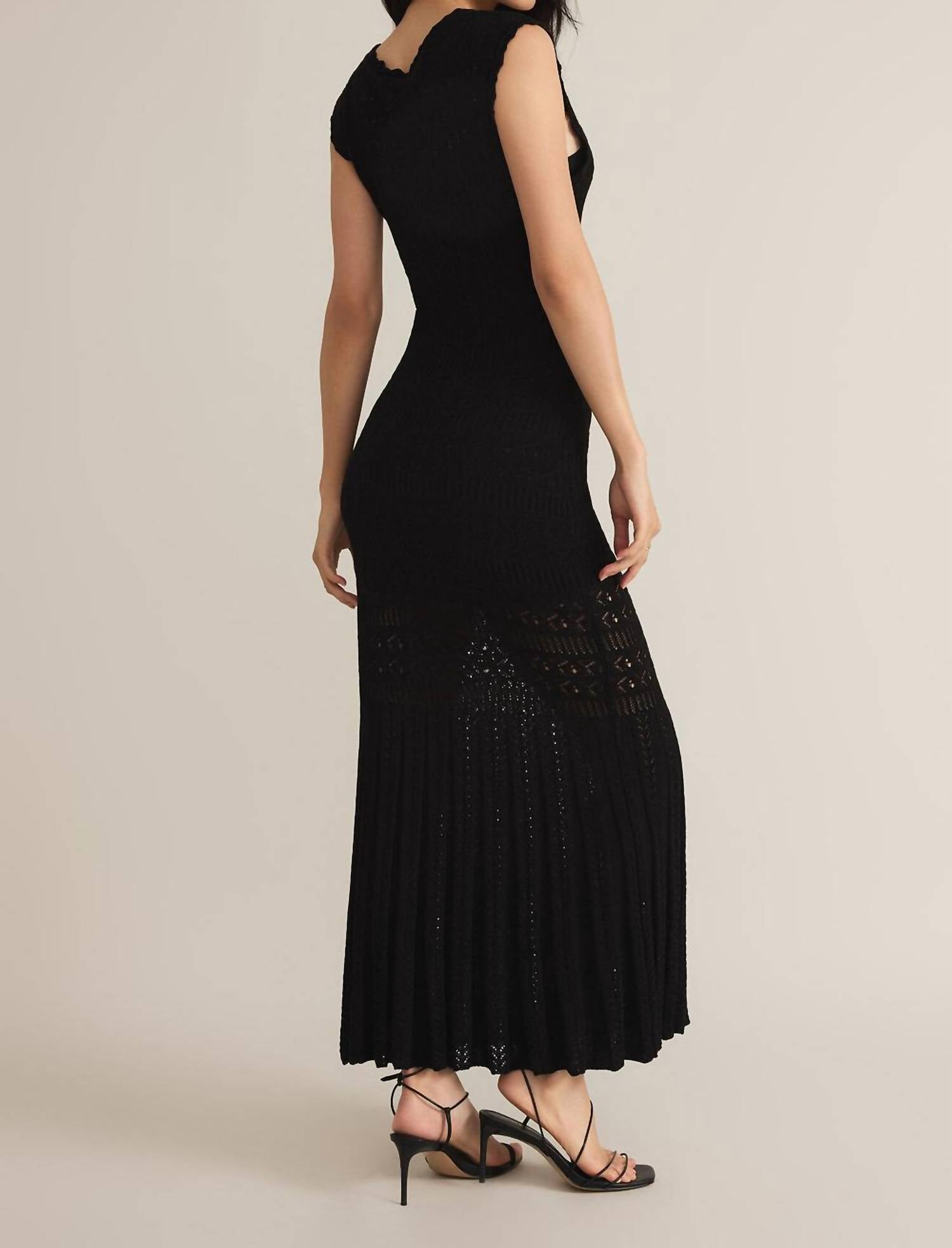 Z Supply - Marsella Crochet Midi Dress - black - clothing - cotton - blend