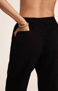 Z Supply - PLAZA AIRY GAUZE ANKLE PANT - black - clothing - cotton
