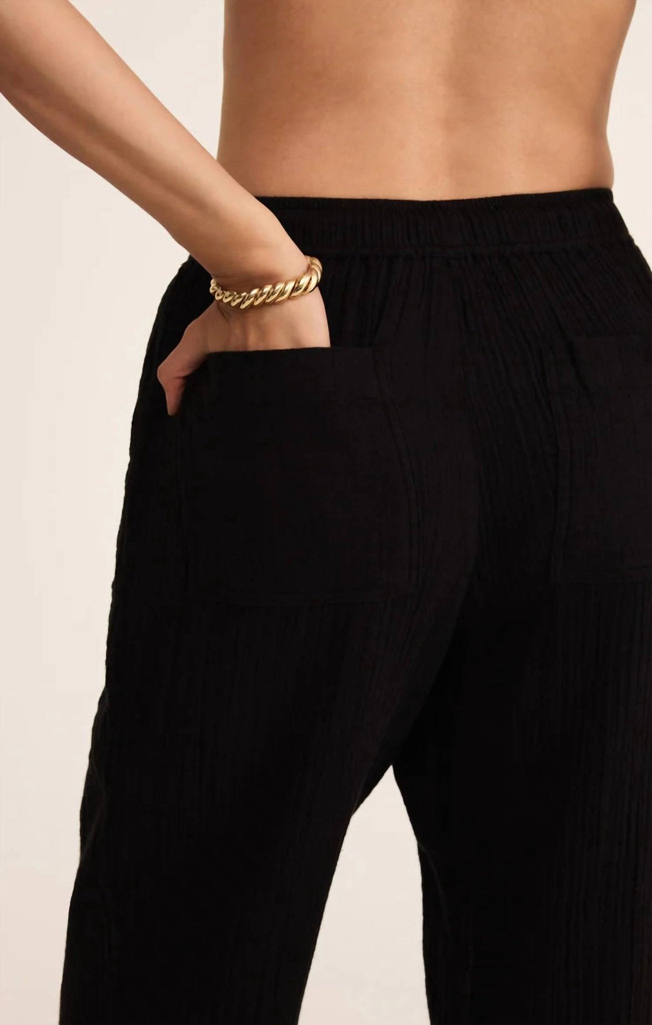 Z Supply - PLAZA AIRY GAUZE ANKLE PANT - black - clothing - cotton