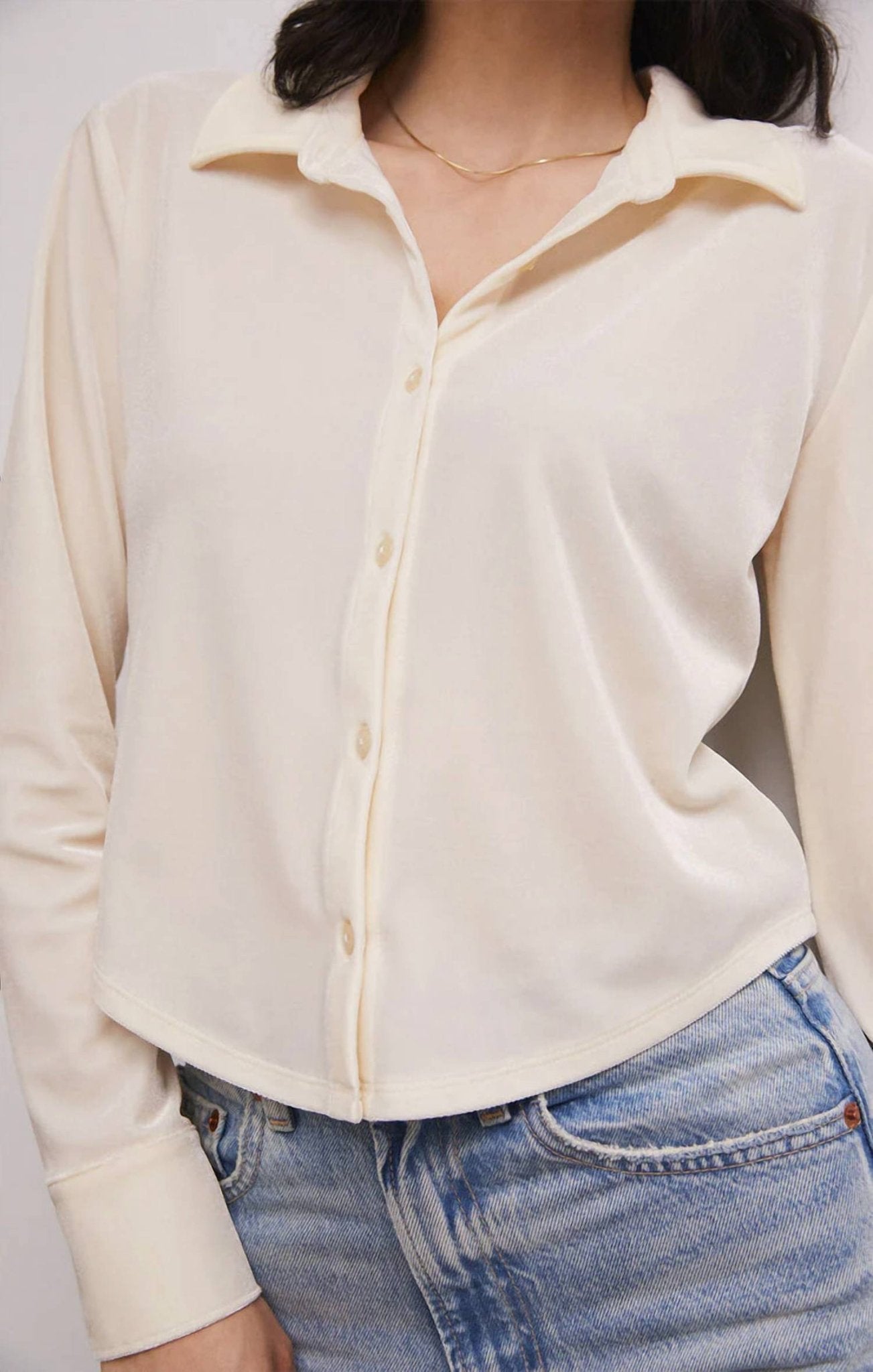 Z Supply - Presley Front Button Velvet Top - button - down - shirts - clothing - shirts