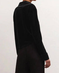Z Supply - Presley Front Button Velvet Top - black - button - down - shirts - clothing