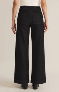 Z Supply - Rilynn Wide Leg Denim Trouser - black - clothing - denim