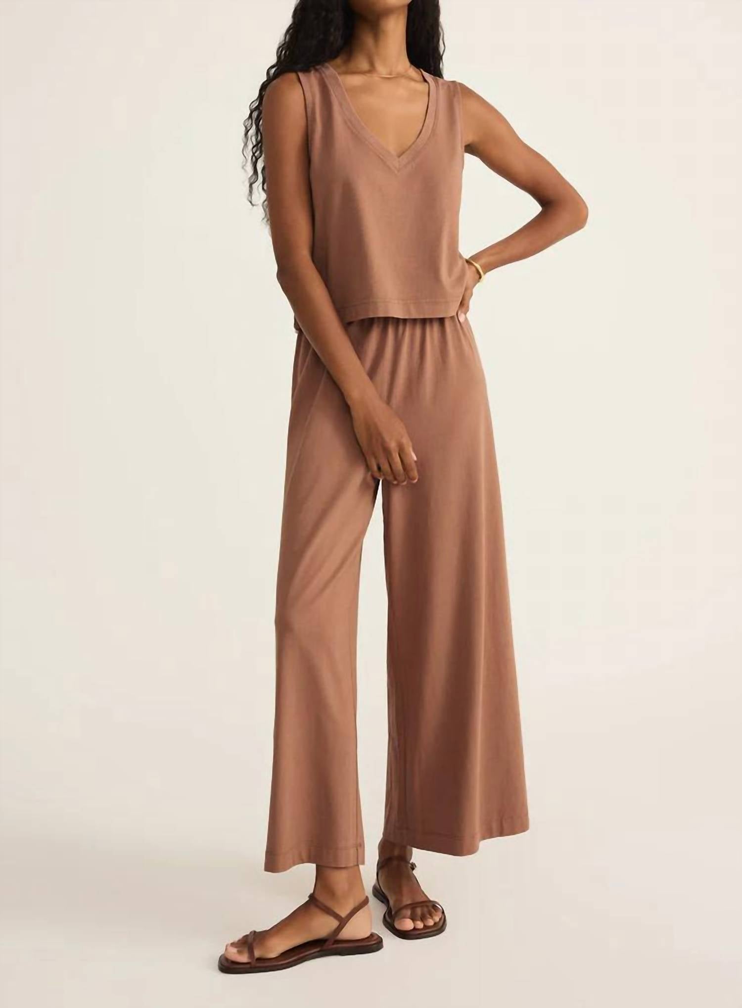 Z Supply - Sloane V - neck Top - brown - clothing - cotton