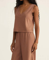 Z Supply - Sloane V - neck Top - brown - clothing - cotton