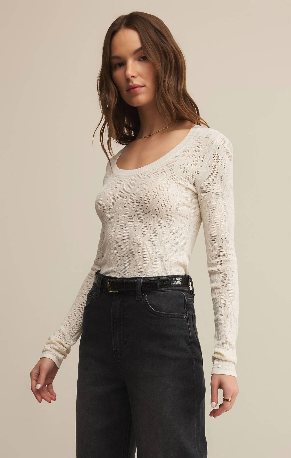 Z Supply - Tibi Scoop Mesh Sweater
