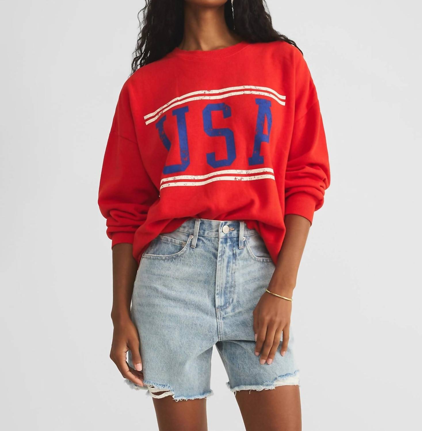 Z Supply - Usa Sunday Crewneck Sweatshirt - clothing - cotton - crew