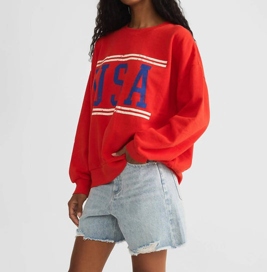 Z Supply - Usa Sunday Crewneck Sweatshirt - clothing - cotton - crew