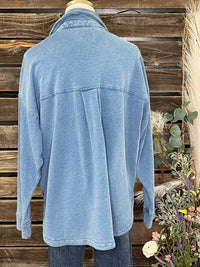 Z Supply - Women's All Day Knit Denim Jacket - blue - clothing - cotton - blend
