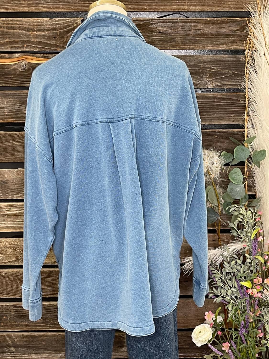 Z Supply - Women's All Day Knit Denim Jacket - blue - clothing - cotton - blend