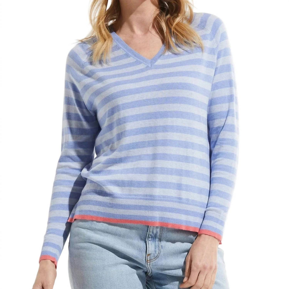 Zaket & Plover - V Neck Striped Sweater