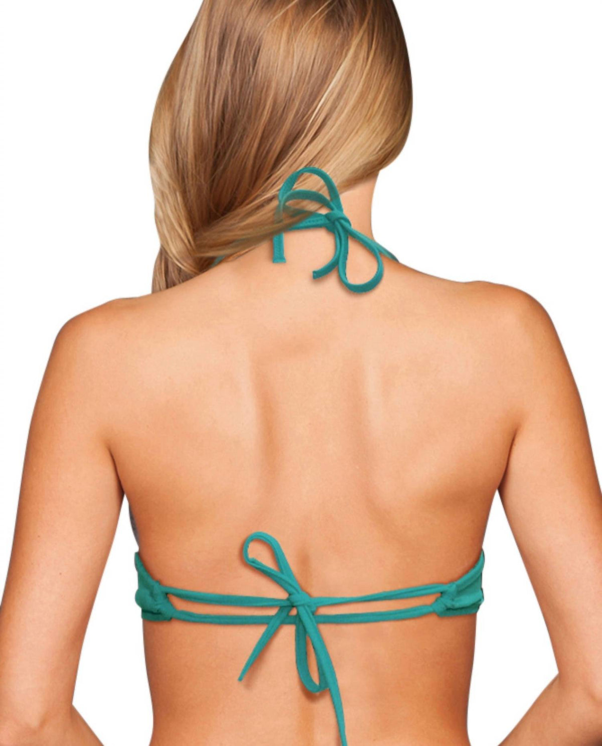 Zali - Peacock Underwire Halter Tie Back Bikini Top