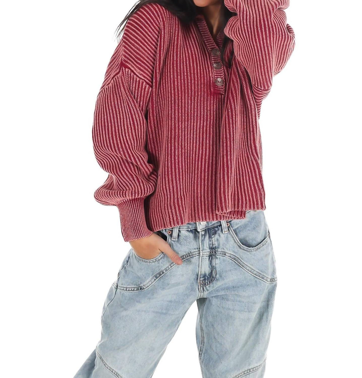 Zenana - Always on Point Collared Sweater